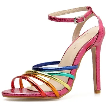 

High Heels Sandals Women Wedges heeled 11.5cm Sexy Sandalia Feminina Shoes Women Summer Zapatos de mujer One Pedal Sandals