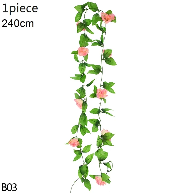 Artificial Flowers Vine Garland Wisteria Silk Artificial Rattan Hanging Flowers Romantic Wedding Arch Decoration Fake Ivy Plants B03-1pcs-peach