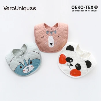 

VeraUniquee Baby Bibs Newborn Infant Babador Bandana Fashionable Baby Bibs Waterproof Soft Breathable Cotton Bibs For Children