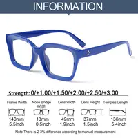 Men Women Fashion Oversized Square Reading Glasses Large Frame Presbyopia Eyeglasses Diopter +1.0~+3.0 6