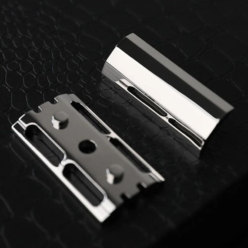CNC 316 L Stainless Steel Material Men Safety Double Edge Razor Shaving With Non-slip Handle Hand Polished Razors 6
