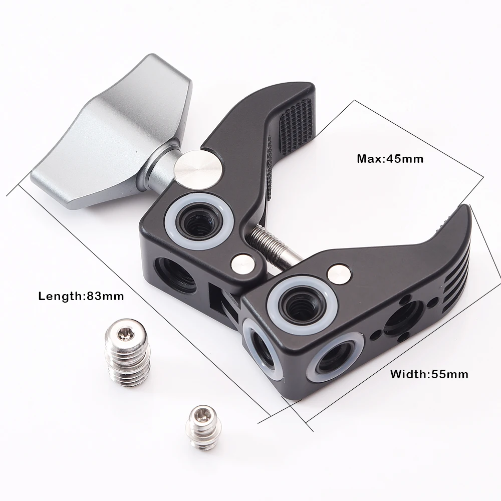 Super-Clamp-Crab-Pliers-Clip-for-DSLR-Cameras-Gimbal-Magic-Arm-Umbrellas-Cross-Bars-Music-Stand (1)