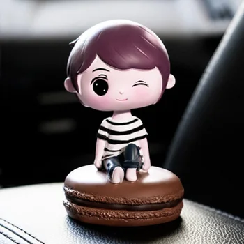 

Car Ornaments Macaron Boy Solid Fragrance Car Smell Automotive Interior Decoration Creative Resin Air Freshener Accessories Gift