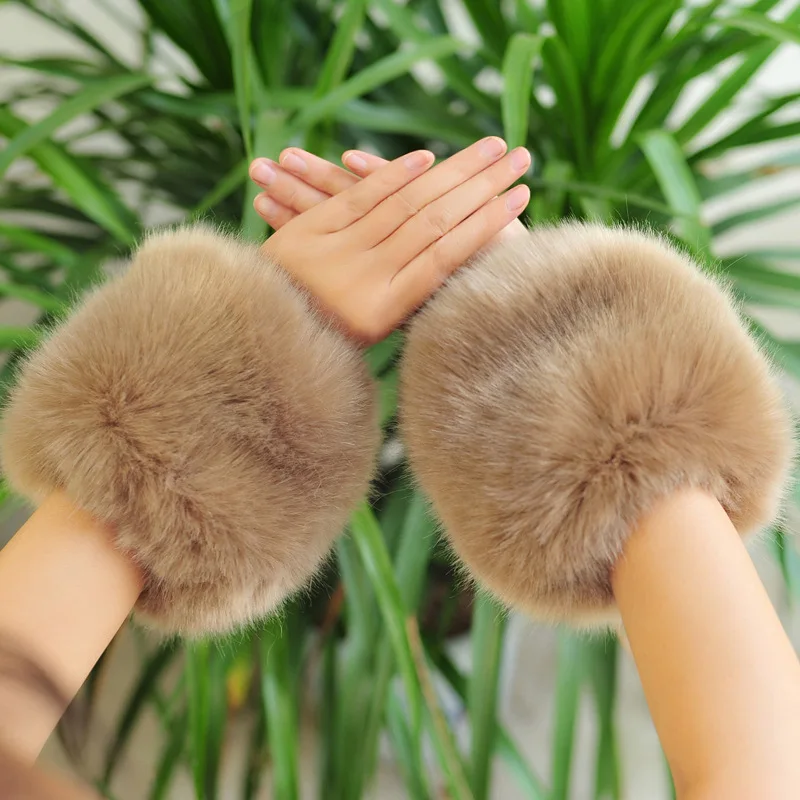 

Winter Fuax Fur Cuff Wrap Soft Thick Sleeve Decoration Furry Wrist Brace Imitation Rabbit Fur Fluffy Arm Brace Warm Sleeve Cover