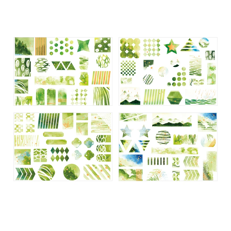 A YUEGUANGXIA 8 Pcs Gold/Sliver Stamping Sulfuric Acid Paper Stickers Transparent Sulfate Butter School Supply Label Deco Stickers - Цвет: A