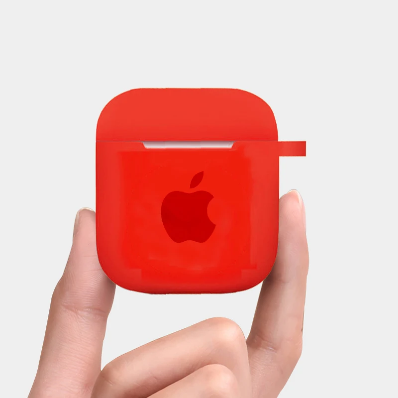 Для Apple AirPods 2 1 Аксессуары для наушников Мягкий чехол милый силиконовый чехол с логотипом с крючками