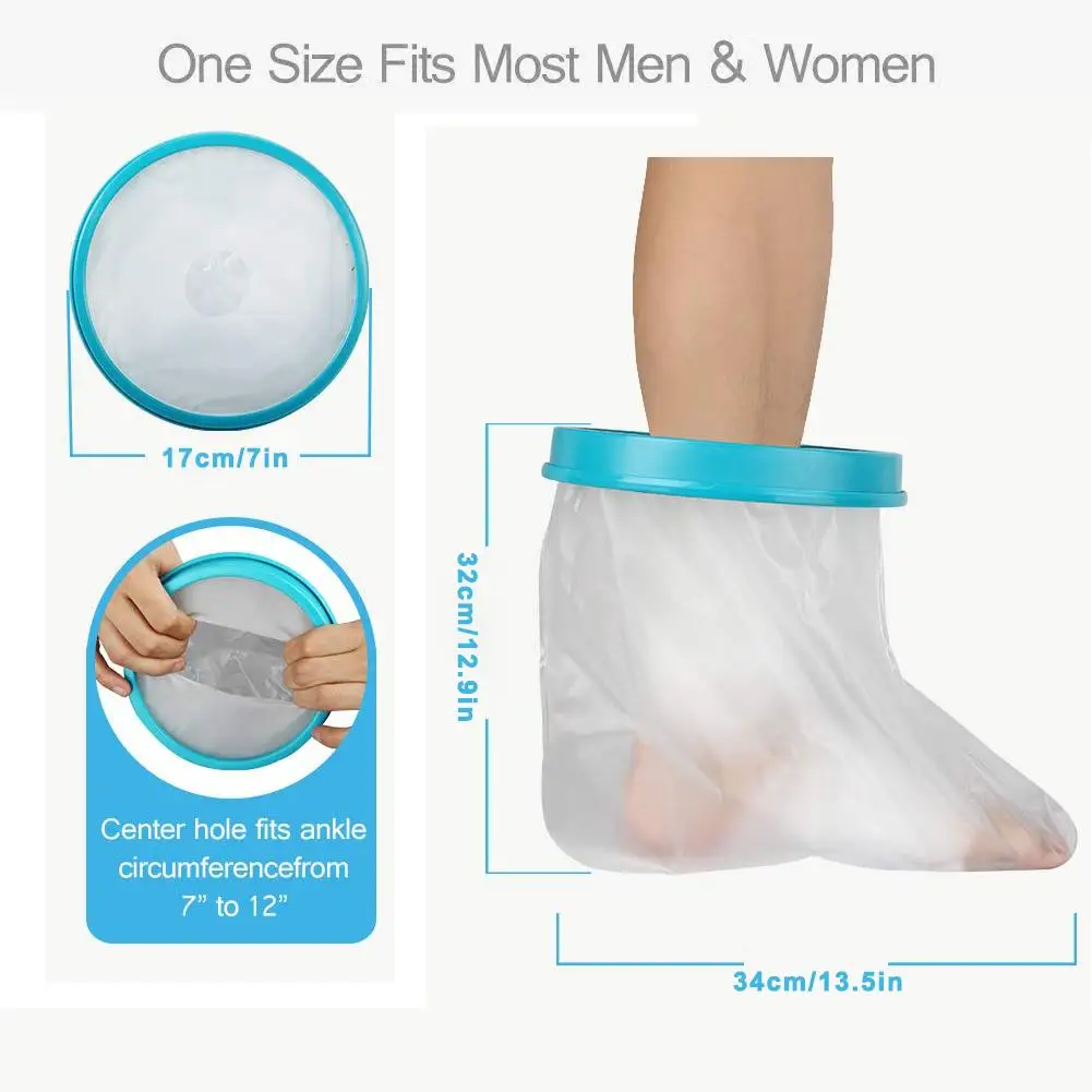 Adult Waterproof Cast Bandage Protector Relieve Pain Wound Fracture Foot Leg Knee Cover For Shower Bath Sealed Protection PVC 4p