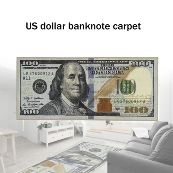 

One Hundred Dollar 100 Bill Print Non-Slip Area Rug Modern Home Decor Carpet Runner