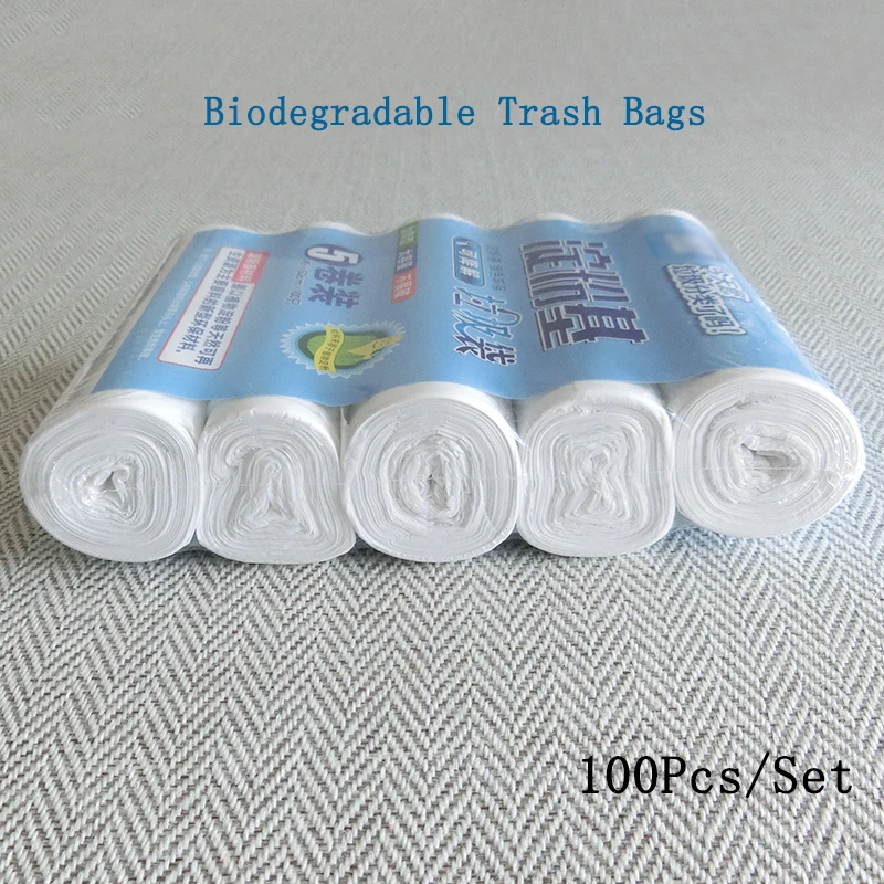 100 pz/set sacchetti di immondizia biodegradabili trasparenti usa e getta cucina toilette pulizia protezione ambientale sacchetti di immondizia di plastica
