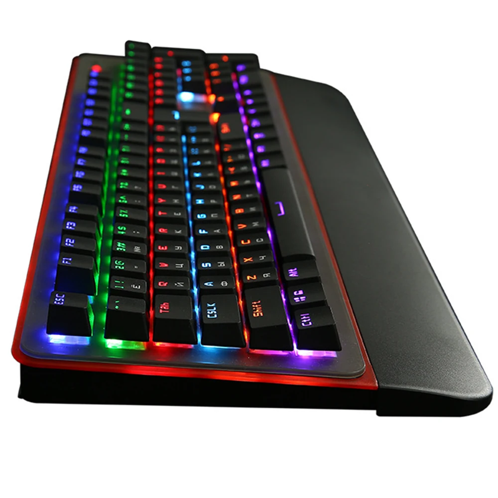 Русская механическая клавиатура синие переключатели RGB подсветка USB Проводная