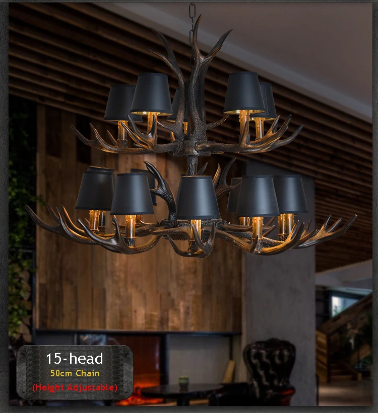 crystal ball chandelier E14 Chandelier Antler Pendant Light America Retro Hanging Lighting for Living Room Coffee Bar Loft Restaurant Hotel Lobby Lamps dining room chandeliers