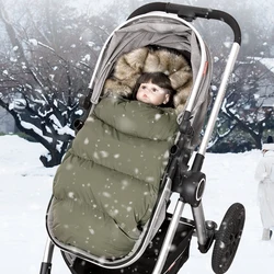 Sac de poussette universel avec repose pieds, sac de couchage épais pour bébé de 0 à 24 mois, col en fourrure amovible, enveloppe cocon Design 