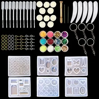 

6 Pack Resin Jewelry Silicone Casting Molds with Tools Set Jewelry Making Tools