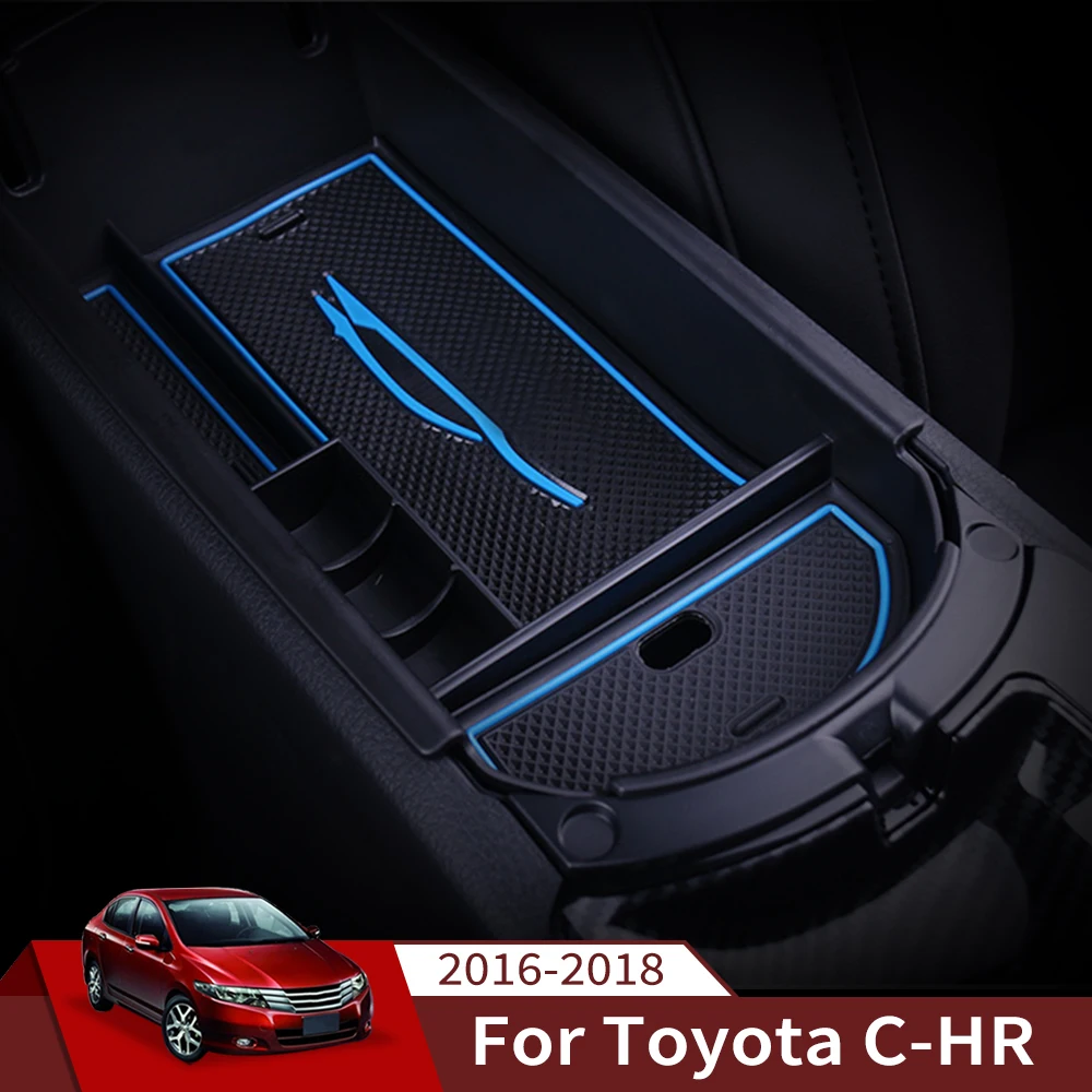 Armrest Storage Box Glove Center Console Divider for Toyota C-HR CHR 2016-2018