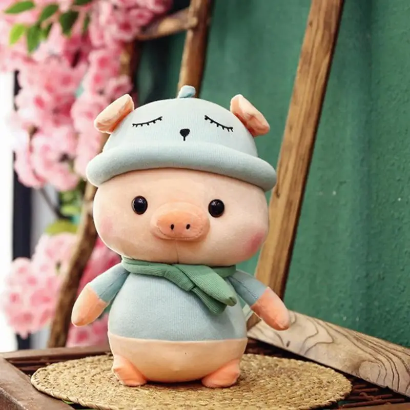 Green-25cm Симпатичная Спящая кукла Красивая изящная задняя подушка Kawaii мягкая свинья игрушки прекрасная кукла для подушки-держатель украшение окна - Цвет: Green-25cm