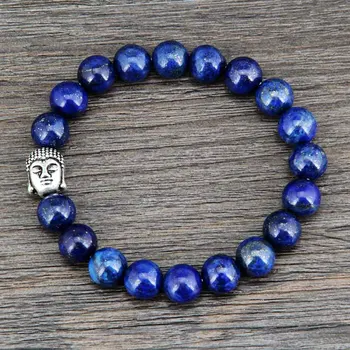 New Natural 8MM Lapis Luzuli Antique Buddha Beads Bracelet Fashion Tibetan Bracelet Bead Jewelry Dropshipping