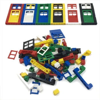

Toy Bricks Doors Windows Sets DIY House Building MOC Accessories Building Block Educational Toys for Children 102pcs/set