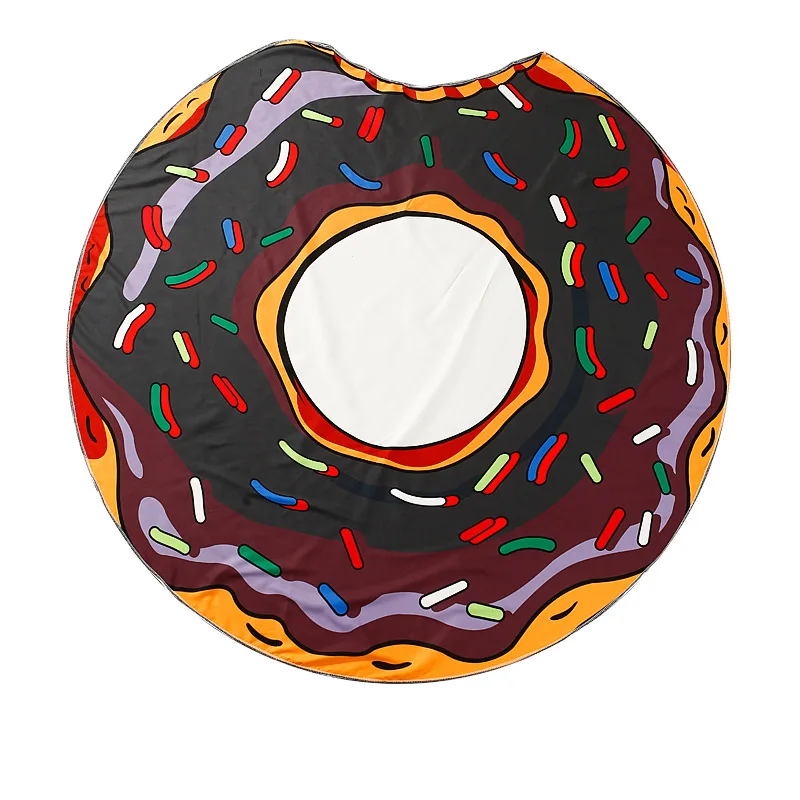 

Seaside Holiday Visual Donuts Printed Shawl round Beach Towel Beach Mat Picnic Mat Seaside Seat Cushion S076
