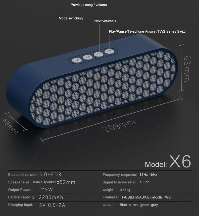 Мини Bluetooth динамик портативный беспроводной динамик звуковая система 3D стерео музыка объемный поддержка Смартфон компьютер аудио