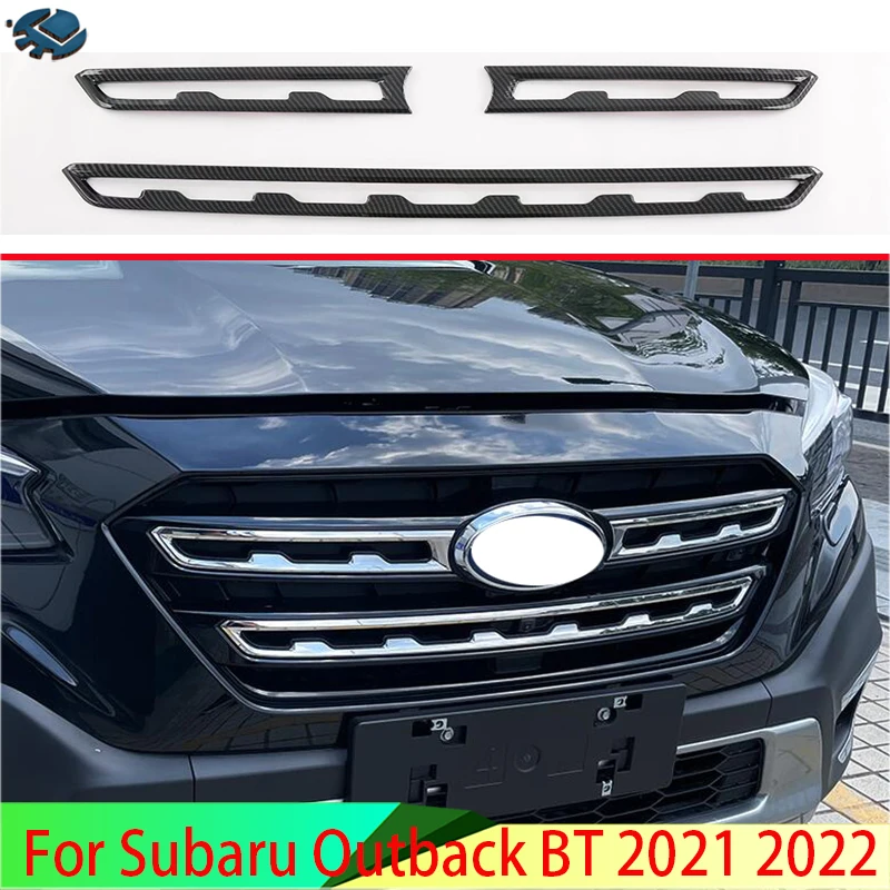 

For Subaru Outback BT 2021 2022 ABS Chrome ABS Chrome Front Center Mesh Grille Grill Cover Radiator Strip Trim Decoration