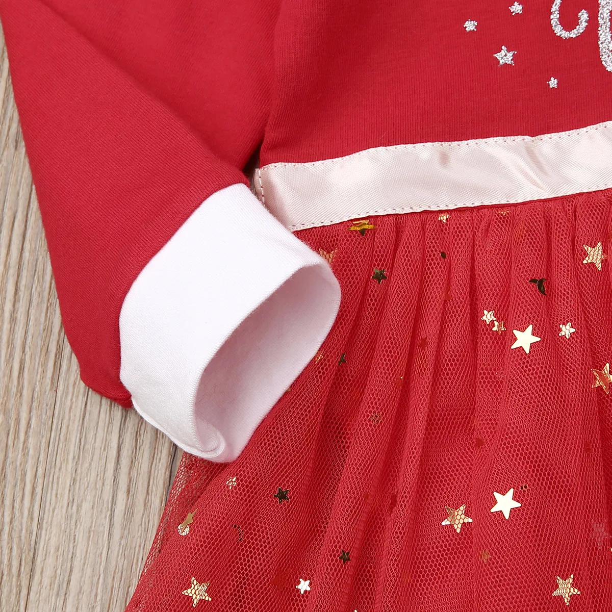 Рождественское красное платье для новорожденных девочек от 0 до 24 месяцев вечерние платья-пачки с длинными рукавами и бантом и блестками для маленьких девочек, рождественские костюмы