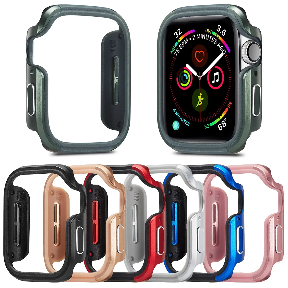 

Aluminum Alloy+TPU Cover for Apple Watch Series 9 8 7 6 SE 5 4 Case 41mm 45mm 40mm 44mm Protector Frame for Iwatch Metal Bumper