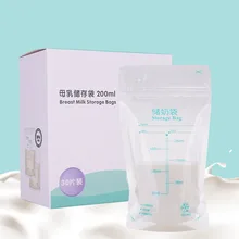 Plastic Bags for Freezing Milk, 30 Pieces of 200ml Breast Milk Bags for Food Storage, Safe Feeding Bags for Babies, Without BPA