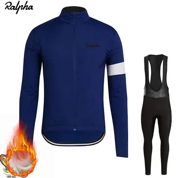 

Ralvpha Ropa ciclismo Warm 2019 Winter Warm Fleece cycling Jersey Men's Jersey Suits Riding Clothing Bib Pants Set Fleece Wool