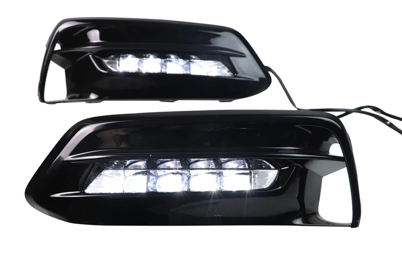 2 шт. для Honda Accord светодиодный дневные ходовые огни DRL с отверстием для противотуманной фары желтый указатель поворота синий ночной Светильник