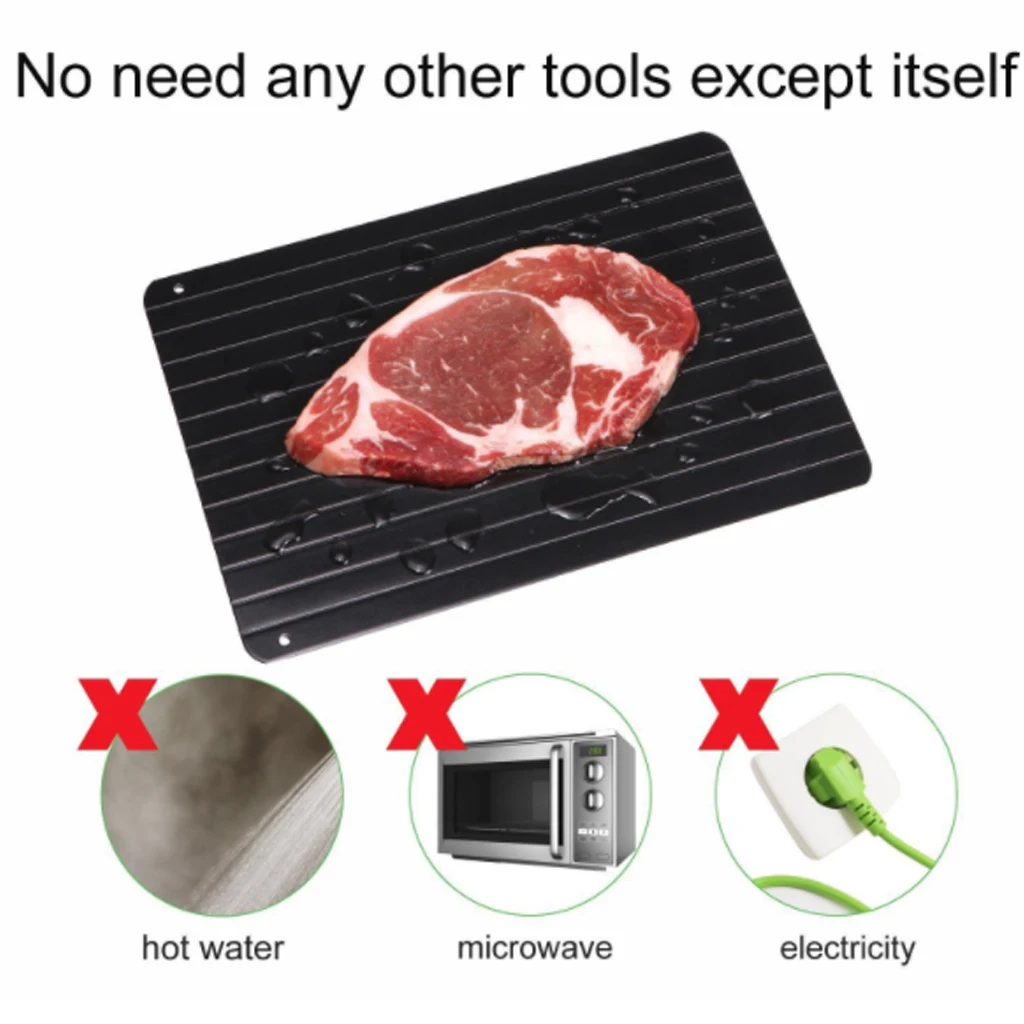 Aluminum Fast Thawing Plate Defrosting Tray Thaw Frozen Food Meat Fruit Quick Defrosting Plate Board Defrost 2