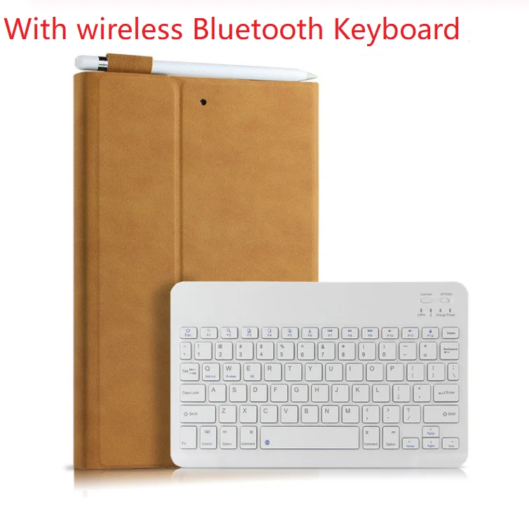 white keyboard Чехол для Ipad 9,7 Ipad 5 6 Air 1 Air 2 9," планшет, защитная Беспроводная Bluetooth клавиатура, полиуретановая подставка, чехол+ ручка - Цвет: white keyboard