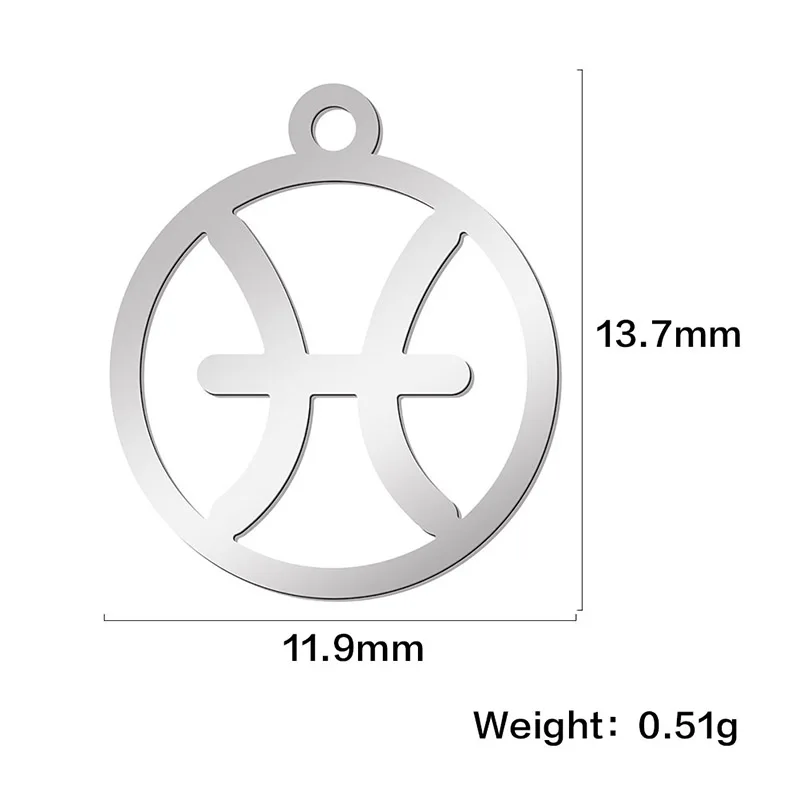 Teamer 12pcs Zodiac Floating Charms Stainless Steel Constellation Pendants