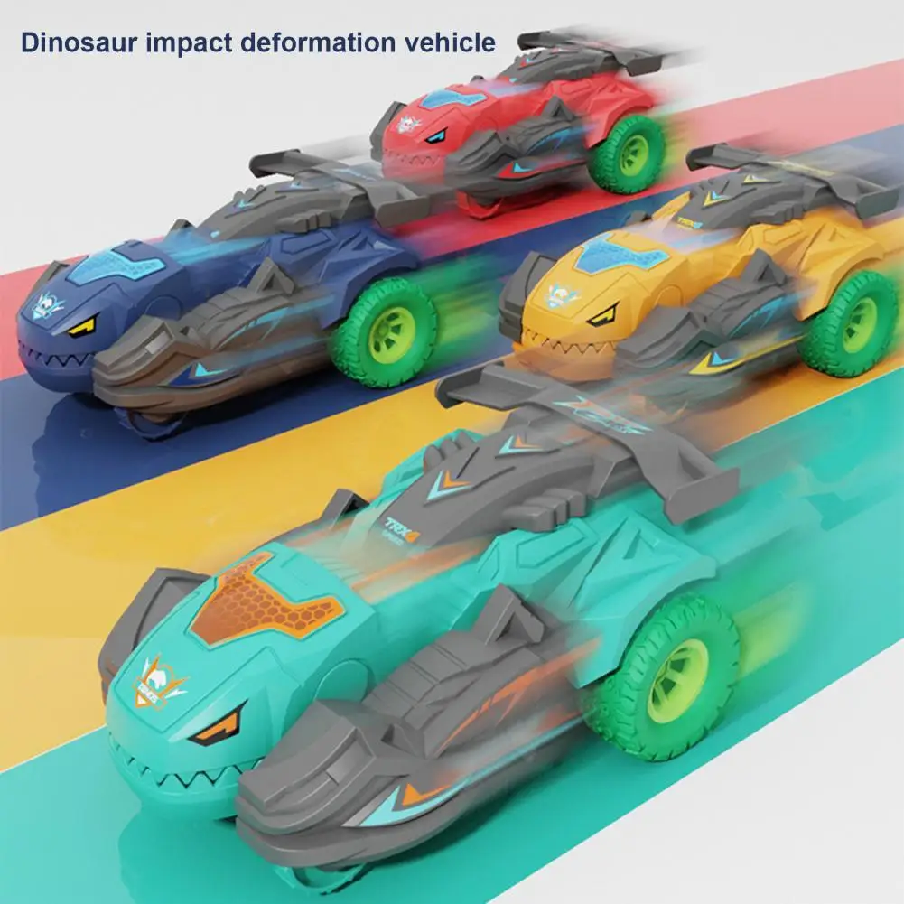 Transforming Dinosaur LED Car Dinosaur Transform Car Toy Automatic Dino Dinosaur Transformer Toy Car for Kids new transforming dinosaur car deformation car toys inertial sliding dino car automatic transform toy boys amazing gifts kid toy