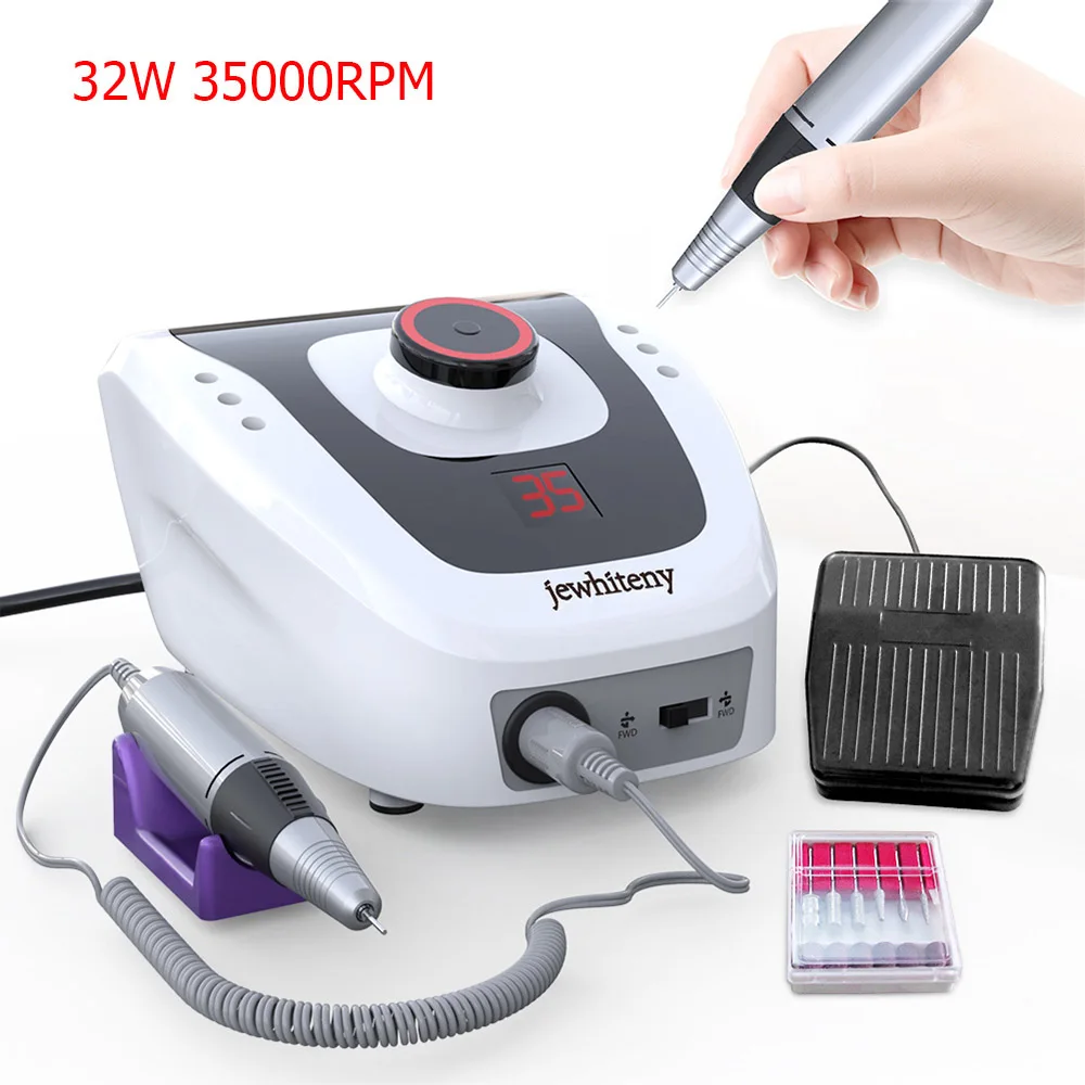 Comprar 32W 35000rp taladro eléctrico de uñas máquina de manicura pedicura de uñas taladro de uñas equipo de arte herramientas de uñas