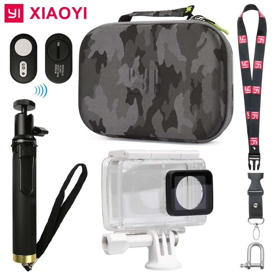 

Yi 4K Waterproof Case + Selfie stick+ Bluetooth Remote control +Storage Collect Bag For xiaomi yi 2 xiaoyi 4K camera accessories