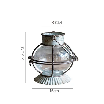 

Decorative Lantern Glass Vintage Retro Mini Wind Lamp Candle Lantern