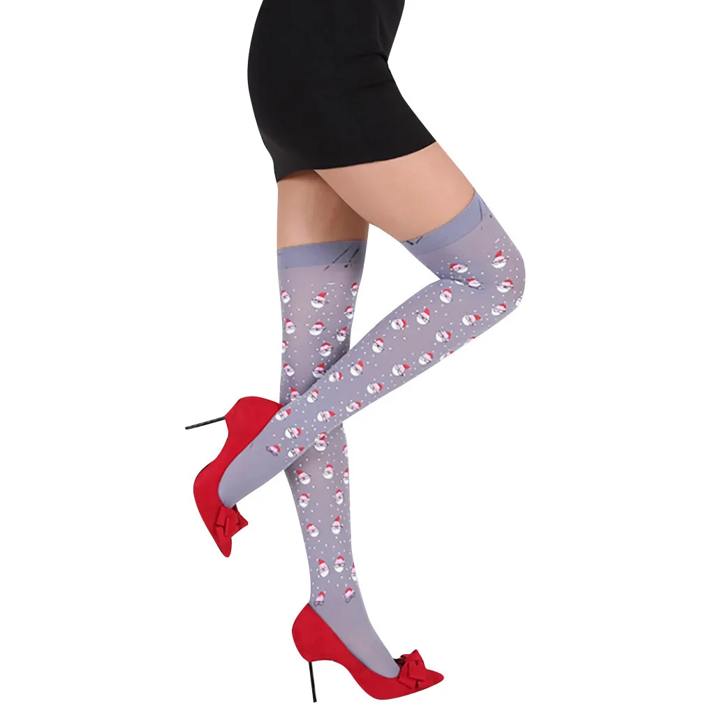 1 пара, новые носки для Хэллоуина, женские гольфы выше колена в полоску с принтом, сексуальные тонкие осенне-зимние Праздничные Носки
