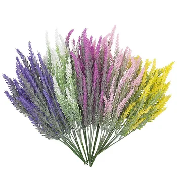 

10 Bunches of Artificial Flowers Lavender Colorful Flocking Bouquet DIY Decoration Potted Garden Garden Decoration