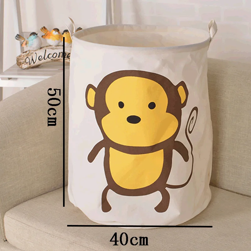 40x50cm Monkey Корзина для пикника подставка с корзиной коробка для хранения игрушек супер большой мешок хлопок стирка грязная одежда большая корзина Органайзер ручка - Цвет: 40x50cm Monkey