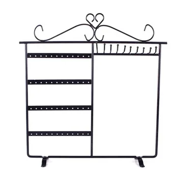

48 Hole Necklace Earrings Ornament Home Showcase Display Desk Metal DIY Storage Free Standing Jewelry Rack
