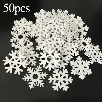 

50pcs Mini Wooden MDF Mini Christmas Snowflake Craft Shapes Blanks Home Decor