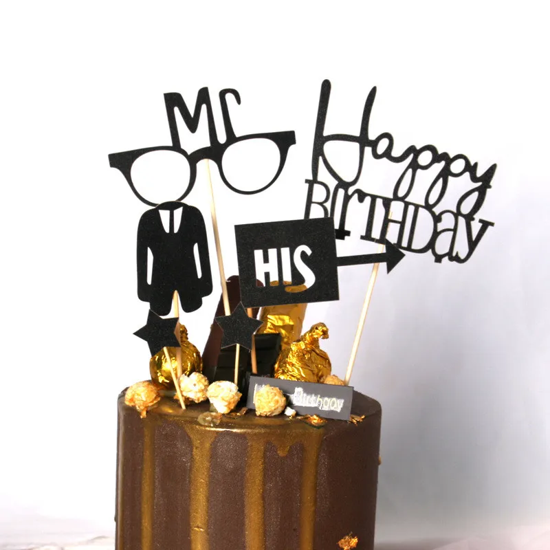 Cakelove 1 комплект для дня рождения торта Топпер выпечки декоративный костюм очки