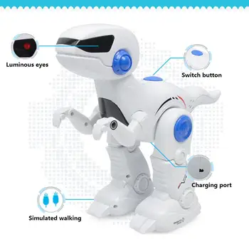 

Robot Dinosaur Intelligent Remote Control Model With Music Light Walking Programming Teaching Function Electric Dinosaur Toy