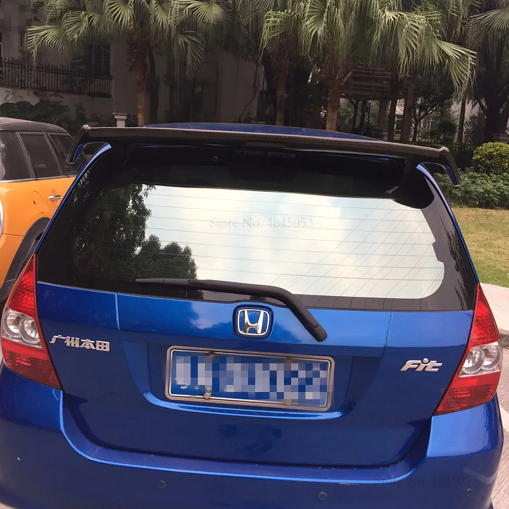 Для Honda Fit 2004-2007 Автомобильная черная надрезаемая подкладка, ABS пластик белый задний Багажник крыло багажника задний губы крыша хвост спойлер для автомобиля