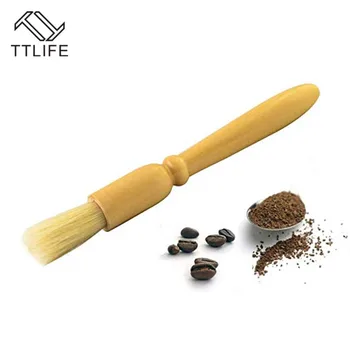 

TTLIFE Coffee Brush Coffee Grinder Machine Cleaning Brush Wood Handle Natural Bristle Wood Dusting Espresso Brush Cleaner Brush