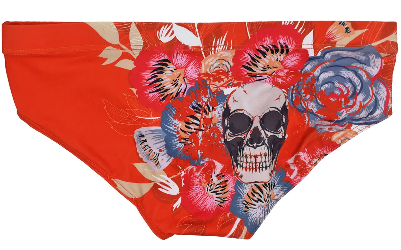 Men’s Sexy Summer Skull Beach Short Low Wait Swimming Briefs Swimwear ...