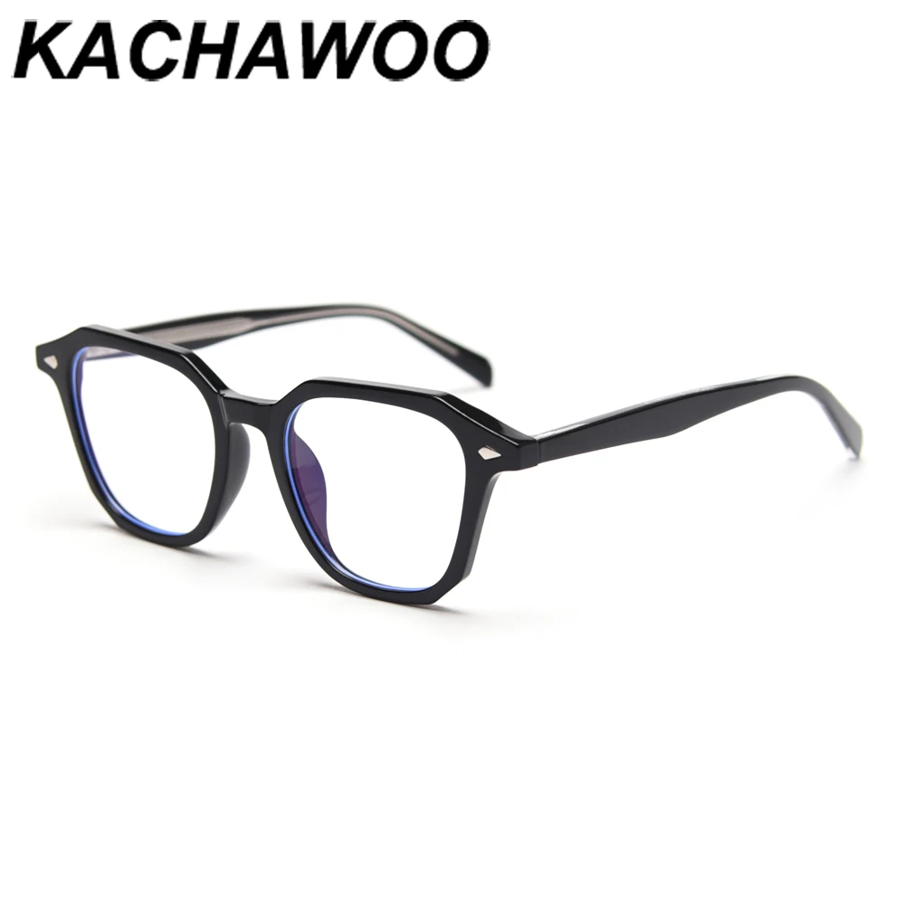 Мужские квадратные очки Kachawoo оптические TR90 черного и серого цвета для