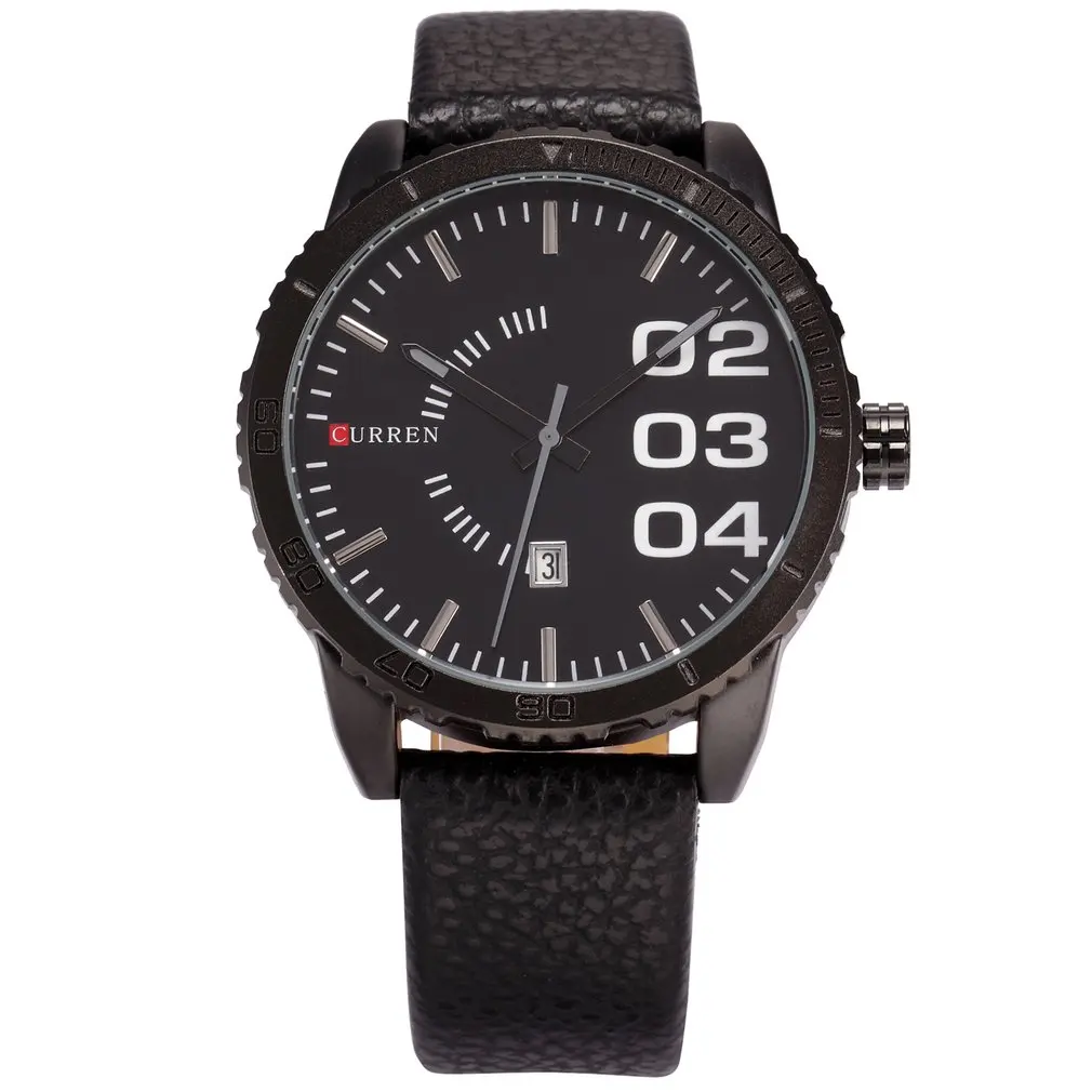 

Men Women Simple Design Metal Case Soft Leather Strap Wrist Watch With Calendar Round Dial Casual Quartz Watches