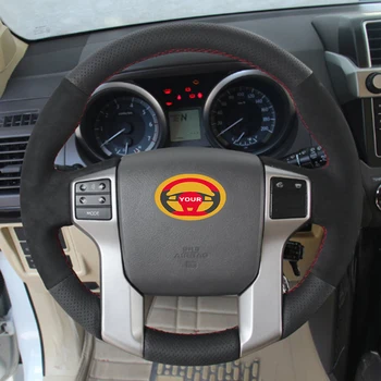 

Black Synthetic Leather Black Suede Car Steering Wheel Cover for Toyota Land Cruiser Prado 2010-2015 Tundra 2013-2017