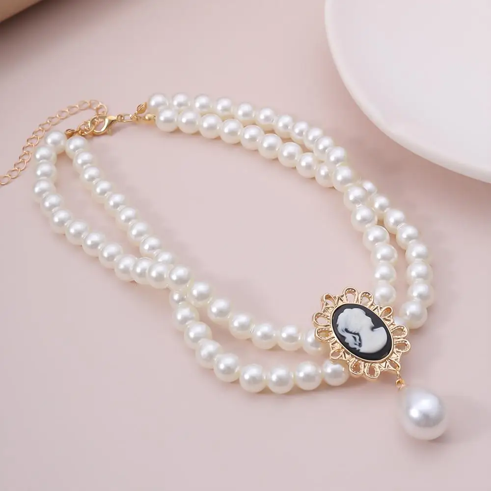 SHIXIN Layered Short Pearl Choker Necklace for Women White Beads Necklace Wedding Jewelry on Neck Lady Pearl Choker Collar Gifts - Image 3